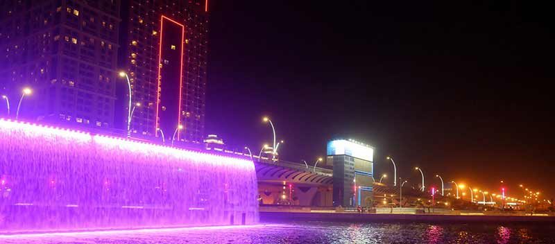 Dubai Canal Waterfall Image Dubai Water Canal