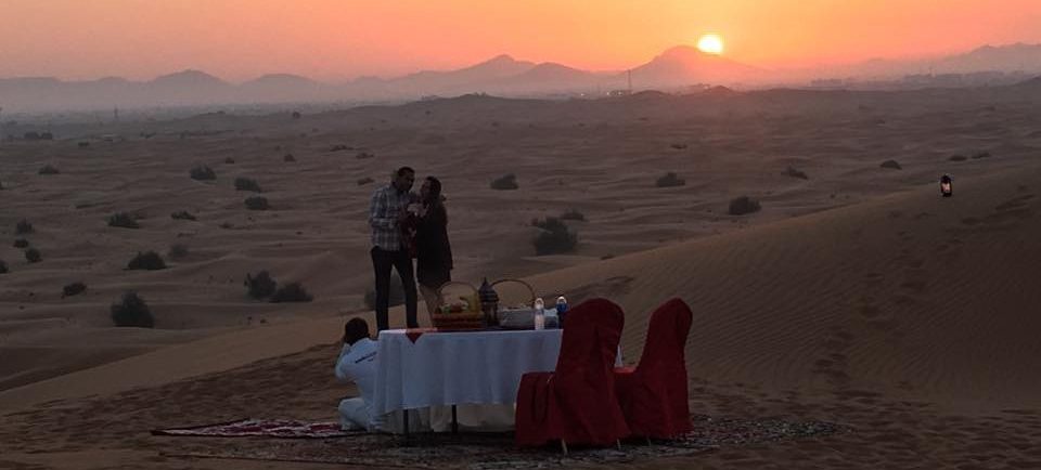 Couple Proposing at Dubai Desert Safari